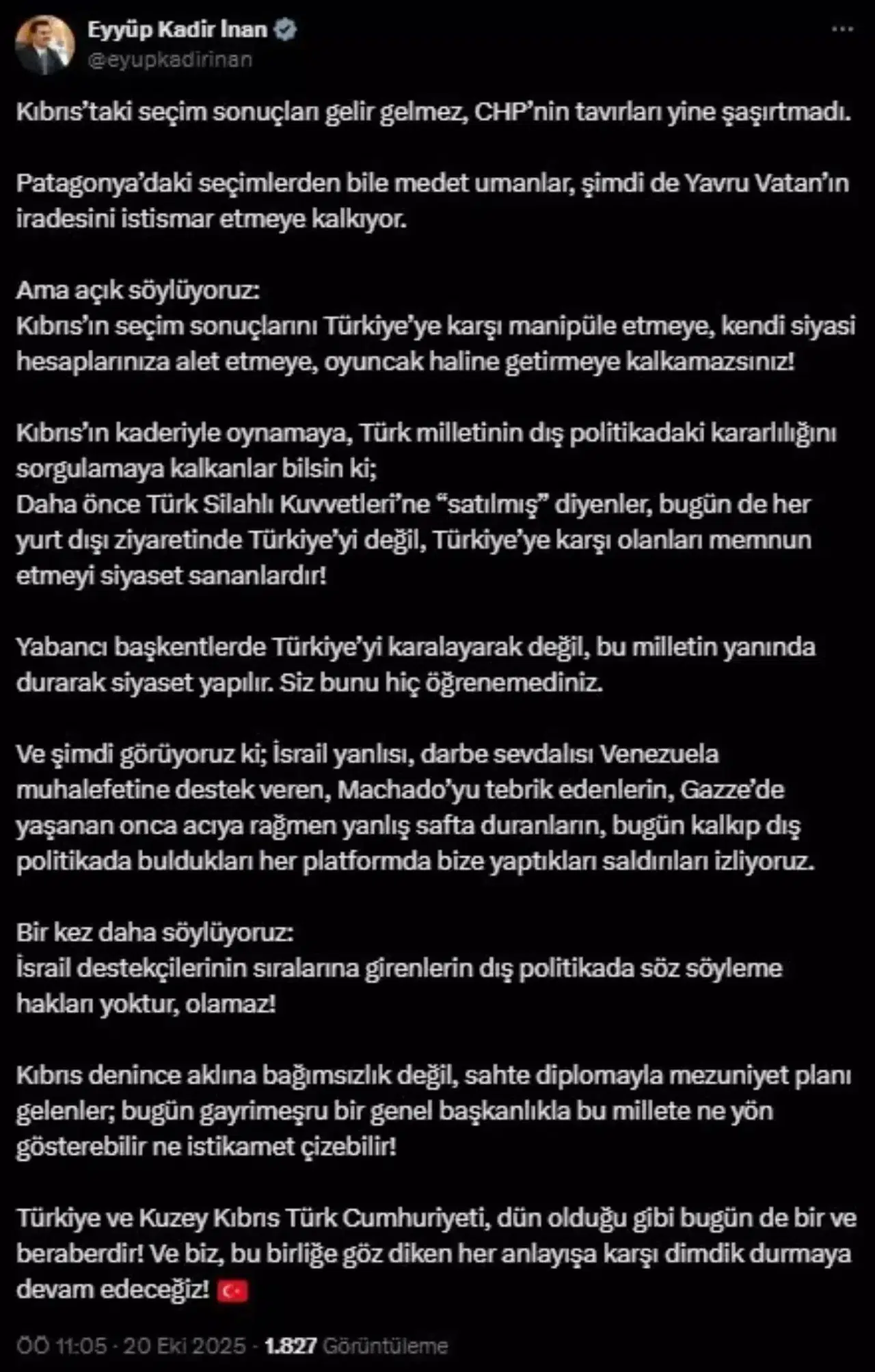 AK Parti Genel Sekreteri İnan'dan Kıbrıs Seçimleriyle İlgili Sert Açıklamalar