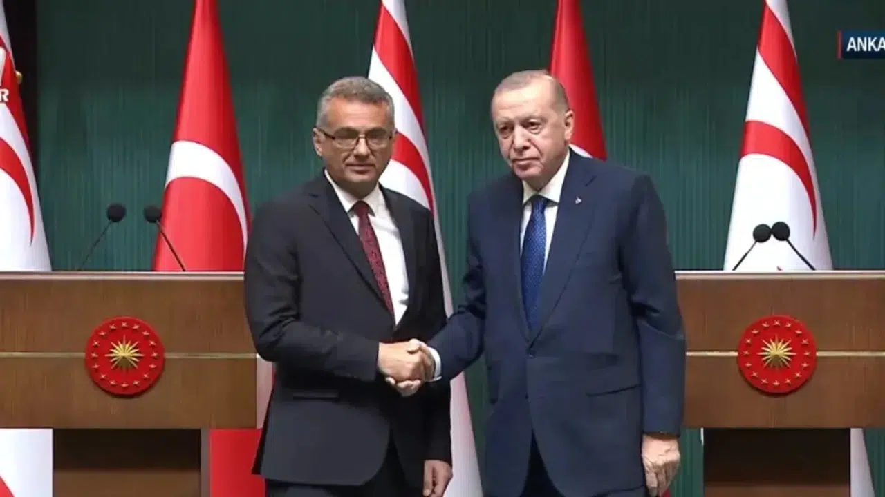 Başkan Erdoğan, KKTC Cumhurbaşkanı Tufan Erhürman ile Külliye'de Basın Toplantısı Düzenledi