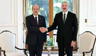 Azerbaycan Cumhurbaşkanı Aliyev, KKTC Cumhurbaşkanı Tatar ile Gebele'de Görüştü