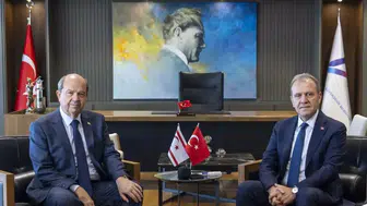 KKTC'nin 5'inci Cumhurbaşkanı Tatar'dan MBB Başkanı Seçer'e Ziyaret