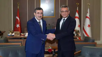 Cumhurbaşkanı Yardımcısı Yılmaz, KKTC Cumhurbaşkanı Erhürman ile Görüştü