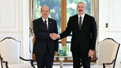 Azerbaycan Cumhurbaşkanı Aliyev, KKTC Cumhurbaşkanı Tatar ile Gebele'de Görüştü