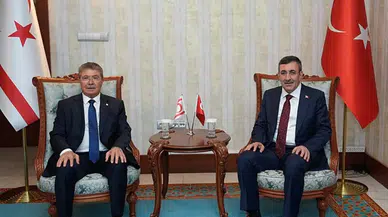 Cumhurbaşkanı Yardımcısı Cevdet Yılmaz, KKTC Başbakanı Ünal Üstel ile Görüştü