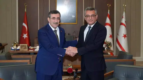Cumhurbaşkanı Yardımcısı Yılmaz, KKTC Cumhurbaşkanı Erhürman ile Görüştü