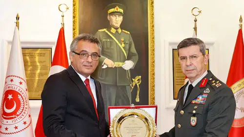 Korgeneral İnaltekin'e üst düzey ziyaret: Erhürman'dan nezaket ziyareti