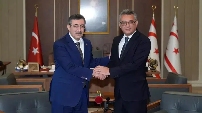 Cumhurbaşkanı Yardımcısı Yılmaz, KKTC Cumhurbaşkanı Erhürman ile Görüştü